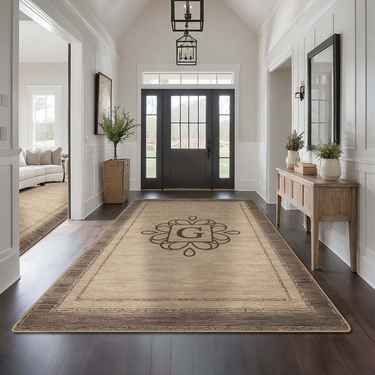 Custom family name rug - Rustic Walnut Rug