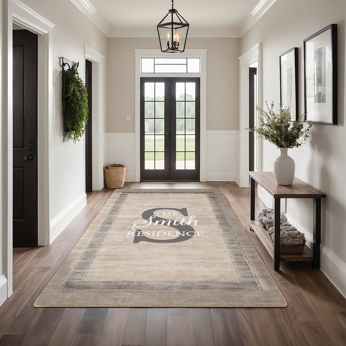 Custom welcome rug for entryway -Urban Stone Rug